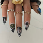 🖤 Ojos Negros — Handmade Press-On Nails
