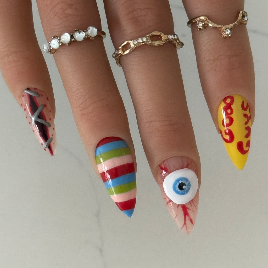 🎭 Juego Mortal — Handmade Press-On Nails