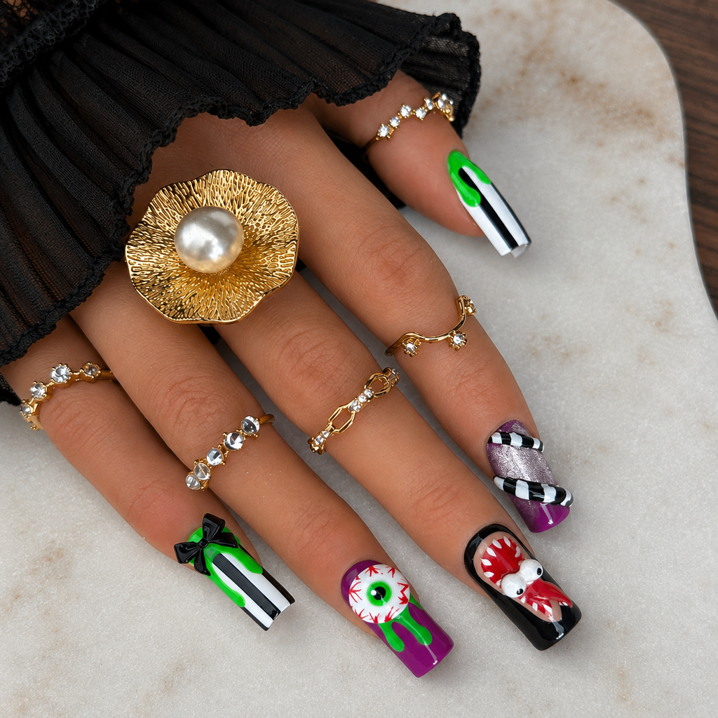 🧪 Jugo Tóxico — Handmade Press-On Nails