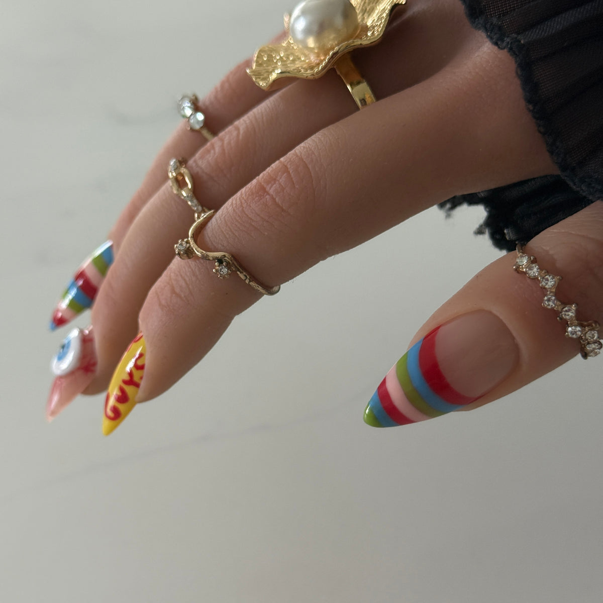 🎭 Juego Mortal — Handmade Press-On Nails